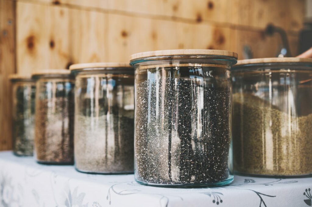Chia Seeds In Airtight Container